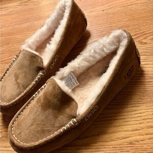 UGG Ansley Brown Suede Slippers